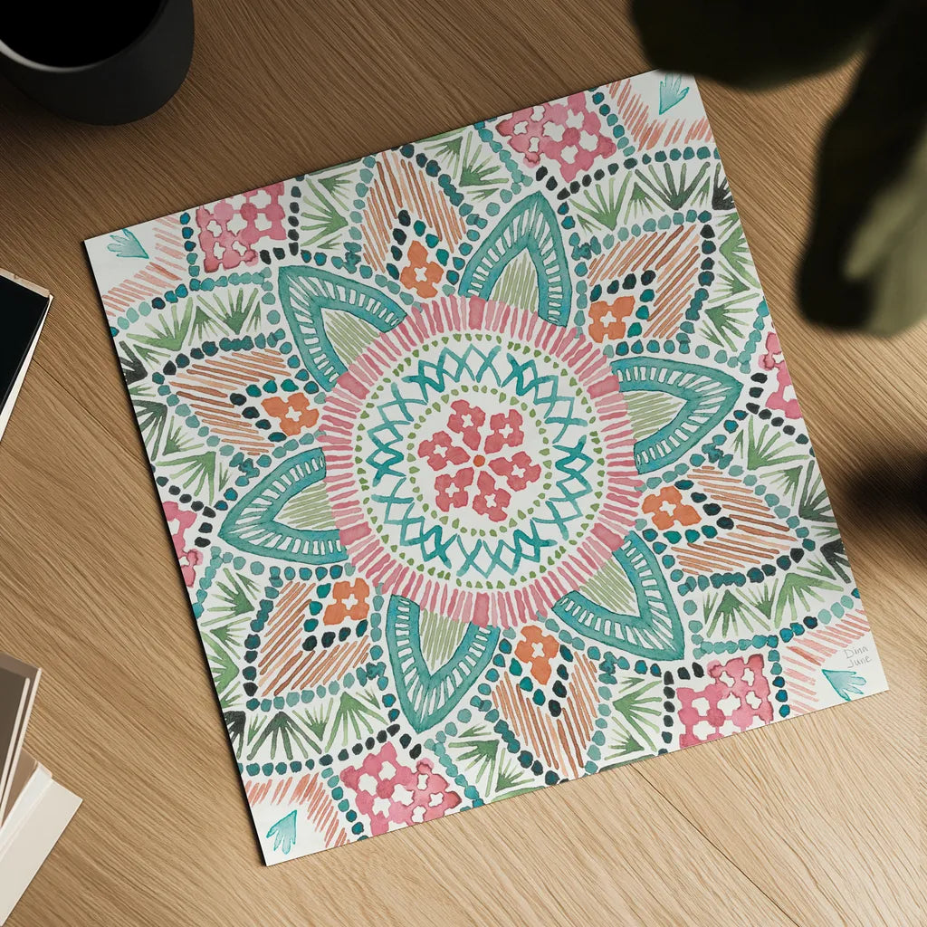 Macrame Meander VII by Dina June. Shown as a detailed flat fine art print, highlighting archival giclee quality. Available as an archival giclee rolled canvas, fine art paper, or poster print. SKU 66571a.