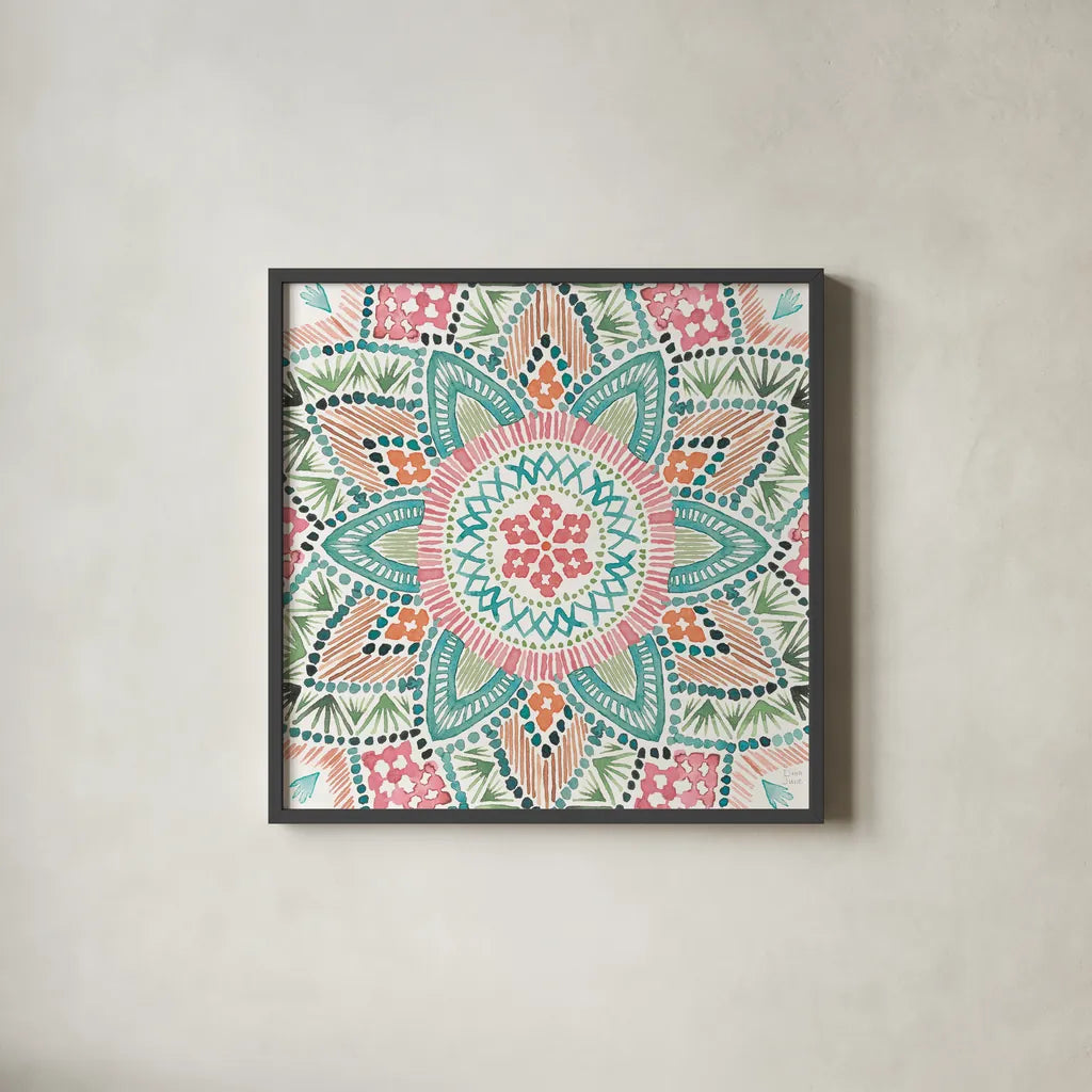 Macrame Meander VII by Dina June. Shown in a sleek black glass frame for a contemporary gallery look. Available as an archival giclee rolled canvas, fine art paper, or poster print. SKU 66571a.