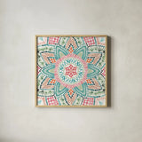 Macrame Meander VII by Dina June. Shown in a natural wood glass frame for a timeless modern aesthetic. Available as an archival giclee rolled canvas, fine art paper, or poster print. SKU 66571a.