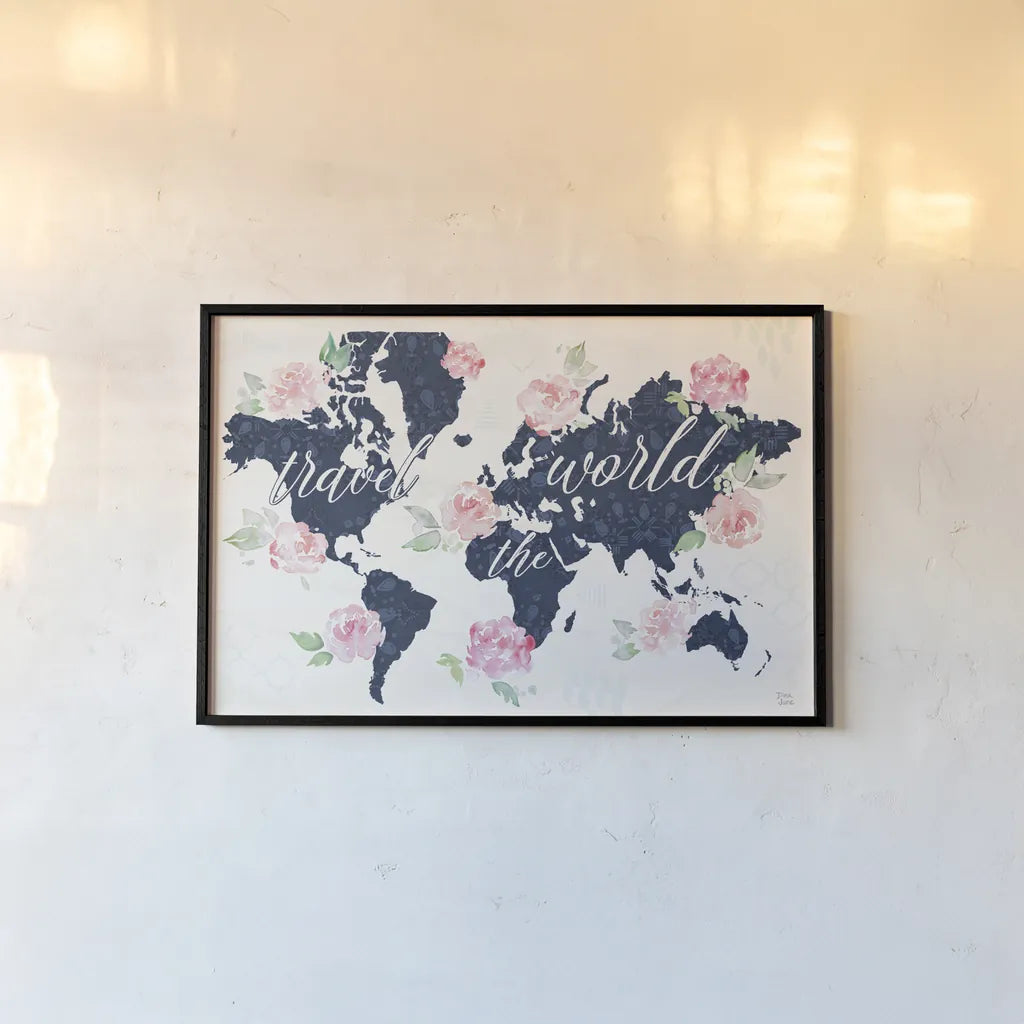 Moroccan Bouquet I by Dina June. shown as a paper print in a black flame. Available as a archival giclee rolled canvas, fine art paper, or poster print. SKU 61635i.