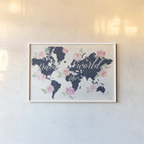 Moroccan Bouquet I by Dina June. shown as a paper print in a white frame. Available as a archival giclee rolled canvas, fine art paper, or poster print. SKU 61635i.