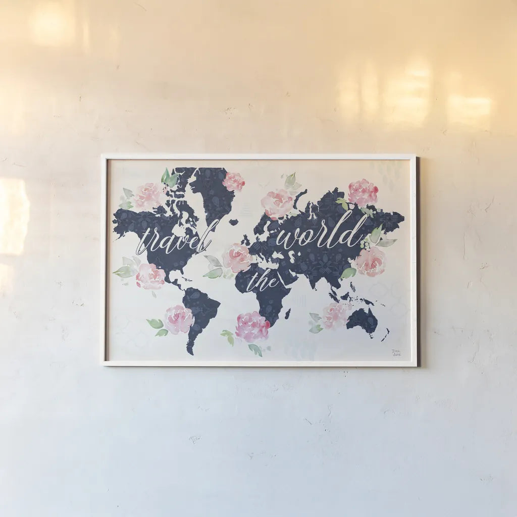 Moroccan Bouquet I by Dina June. shown as a paper print in a white frame. Available as a archival giclee rolled canvas, fine art paper, or poster print. SKU 61635i.