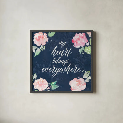 Moroccan Bouquet V by Dina June. Shown in a sleek black glass frame for a contemporary gallery look. Available as an archival giclee rolled canvas, fine art paper, or poster print. SKU 61640a.