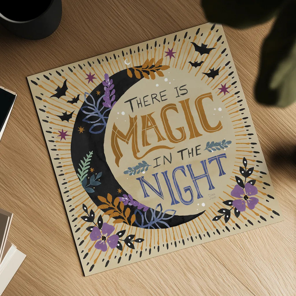 Mystical Times VI by Dina June. Shown as a detailed flat fine art print, highlighting archival giclee quality. Available as an archival giclee rolled canvas, fine art paper, or poster print. SKU 82968a.