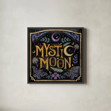 Mystical Times VIII by Dina June. Shown in a sleek black glass frame for a contemporary gallery look. Available as an archival giclee rolled canvas, fine art paper, or poster print. SKU 82970a.