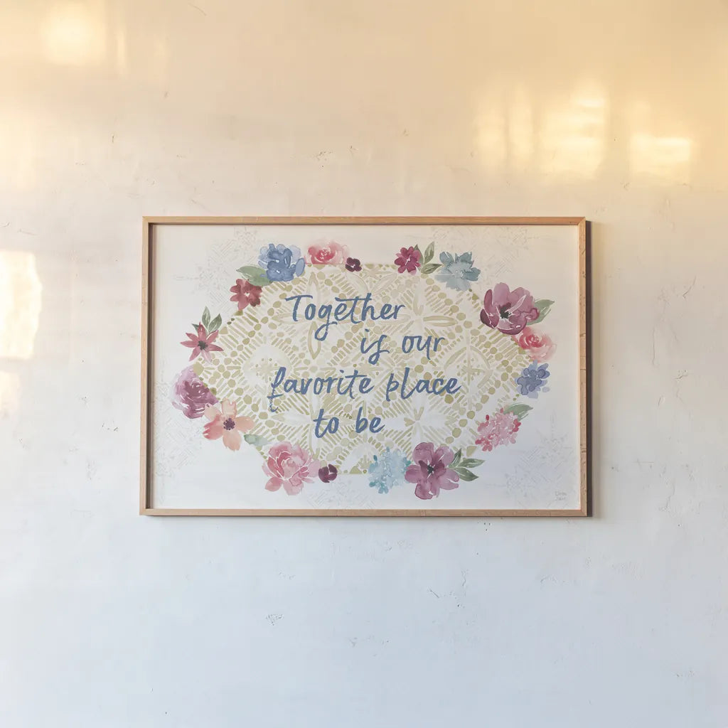 Naturally Inspired I by Dina June. shown as a paper print in a natural frame. Available as a archival giclee rolled canvas, fine art paper, or poster print. SKU 57933i.