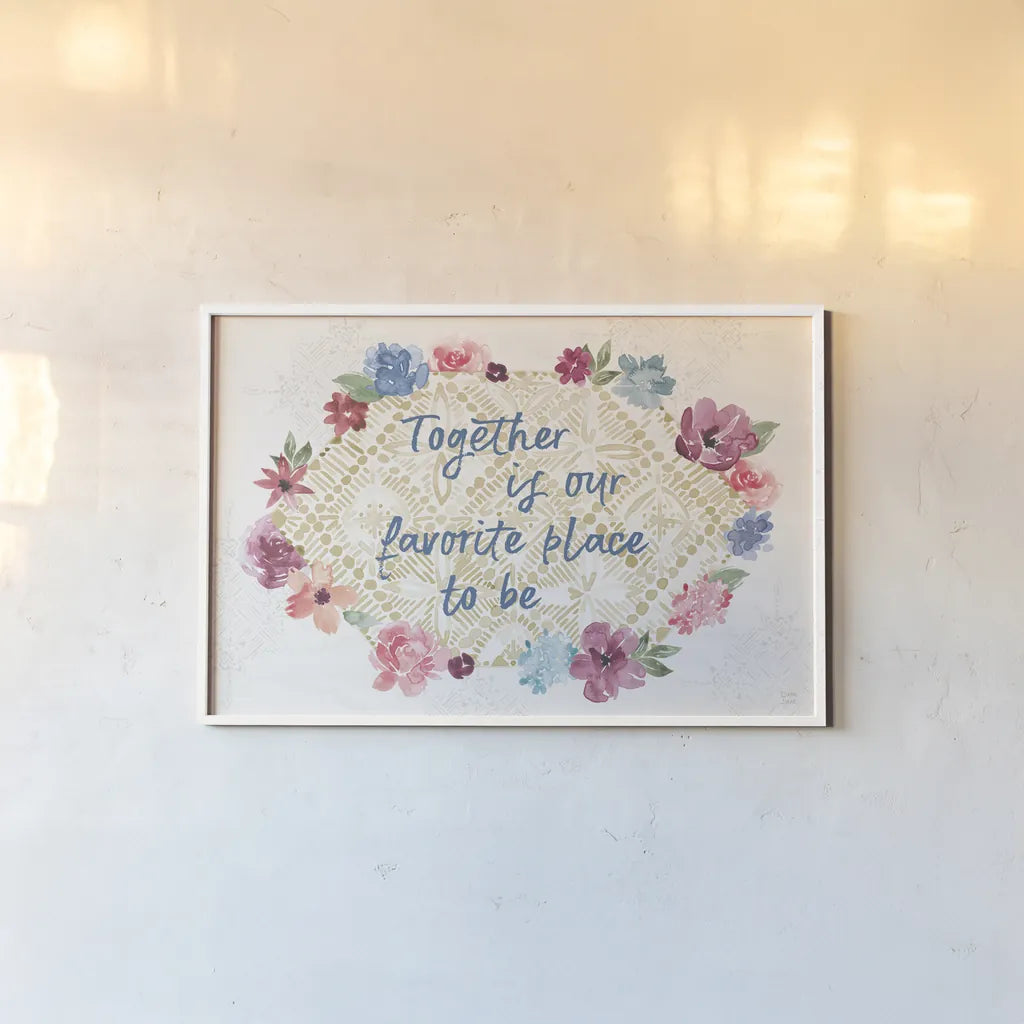 Naturally Inspired I by Dina June. shown as a paper print in a white frame. Available as a archival giclee rolled canvas, fine art paper, or poster print. SKU 57933i.