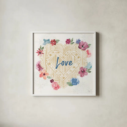 Naturally Inspired II by Dina June. Shown in a crisp white glass frame for a clean and minimalist style. Available as an archival giclee rolled canvas, fine art paper, or poster print. SKU 57934a.