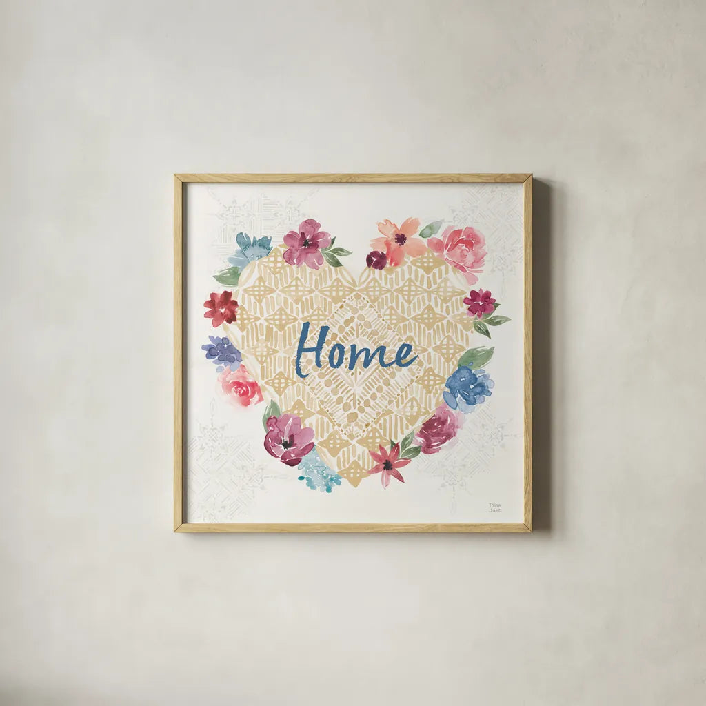 Naturally Inspired III by Dina June. Shown in a natural wood glass frame for a timeless modern aesthetic. Available as an archival giclee rolled canvas, fine art paper, or poster print. SKU 57935a.