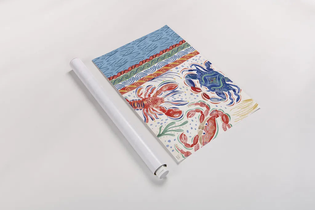 Nautical Vibes I by Dina June. shown as a rolled paper print. Available as archival giclee rolled canvas, fine art paper, or poster print. SKU 95031i.