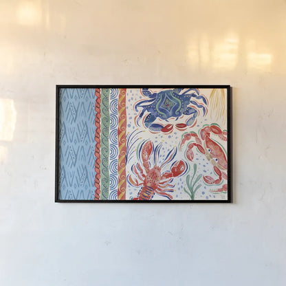 Nautical Vibes I by Dina June. shown as a paper print in a black flame. Available as a archival giclee rolled canvas, fine art paper, or poster print. SKU 95031i.