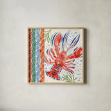 Nautical Vibes II by Dina June. Shown in a natural wood glass frame for a timeless modern aesthetic. Available as an archival giclee rolled canvas, fine art paper, or poster print. SKU 95032a.