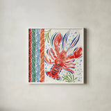 Nautical Vibes II by Dina June. Shown in a crisp white glass frame for a clean and minimalist style. Available as an archival giclee rolled canvas, fine art paper, or poster print. SKU 95032a.