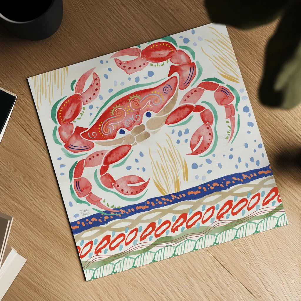 Nautical Vibes III by Dina June. Shown as a detailed flat fine art print, highlighting archival giclee quality. Available as an archival giclee rolled canvas, fine art paper, or poster print. SKU 95033a.