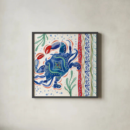 Nautical Vibes IV by Dina June. Shown in a sleek black glass frame for a contemporary gallery look. Available as an archival giclee rolled canvas, fine art paper, or poster print. SKU 95034a.