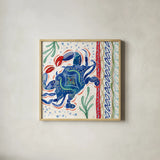 Nautical Vibes IV by Dina June. Shown in a natural wood glass frame for a timeless modern aesthetic. Available as an archival giclee rolled canvas, fine art paper, or poster print. SKU 95034a.