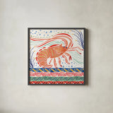 Nautical Vibes V by Dina June. Shown in a sleek black glass frame for a contemporary gallery look. Available as an archival giclee rolled canvas, fine art paper, or poster print. SKU 95035a.