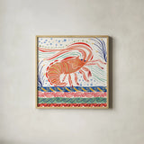 Nautical Vibes V by Dina June. Shown in a natural wood glass frame for a timeless modern aesthetic. Available as an archival giclee rolled canvas, fine art paper, or poster print. SKU 95035a.