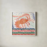 Nautical Vibes V by Dina June. Shown in a crisp white glass frame for a clean and minimalist style. Available as an archival giclee rolled canvas, fine art paper, or poster print. SKU 95035a.