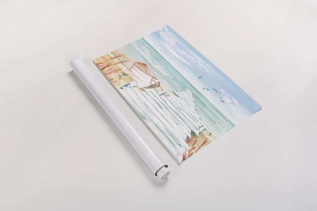 Ocean Breeze I by Dina June. shown as a rolled paper print. Available as archival giclee rolled canvas, fine art paper, or poster print. SKU 77722i.