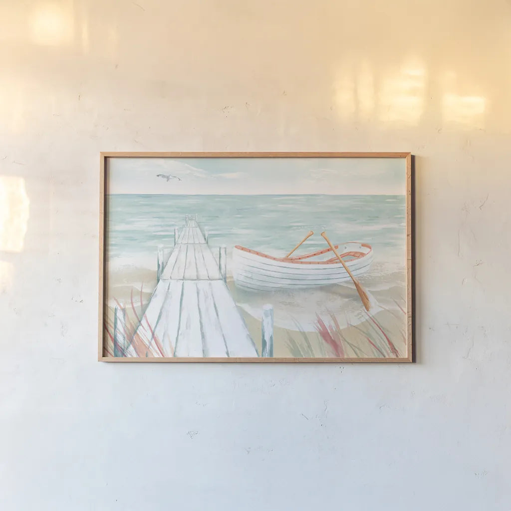 Ocean Breeze II by Dina June. shown as a paper print in a natural frame. Available as a archival giclee rolled canvas, fine art paper, or poster print. SKU 77723i.