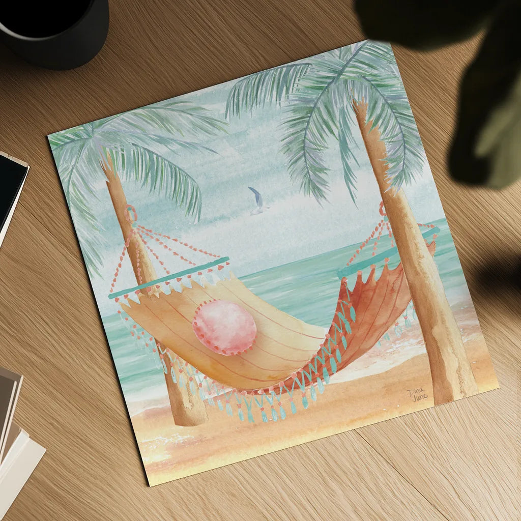 Ocean Breeze III by Dina June. Shown as a detailed flat fine art print, highlighting archival giclee quality. Available as an archival giclee rolled canvas, fine art paper, or poster print. SKU 77724a.