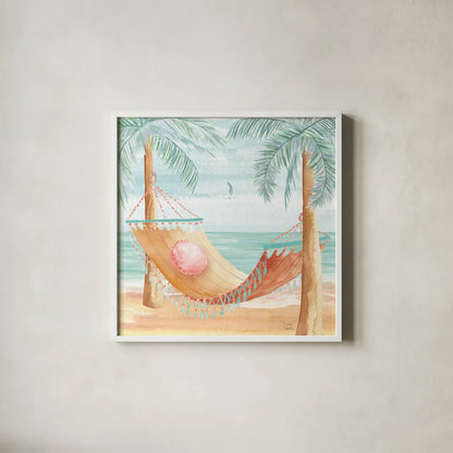 Ocean Breeze III by Dina June. Shown in a crisp white glass frame for a clean and minimalist style. Available as an archival giclee rolled canvas, fine art paper, or poster print. SKU 77724a.