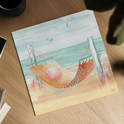 Ocean Breeze V by Dina June. Shown as a detailed flat fine art print, highlighting archival giclee quality. Available as an archival giclee rolled canvas, fine art paper, or poster print. SKU 77726a.