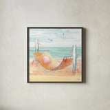 Ocean Breeze V by Dina June. Shown in a sleek black glass frame for a contemporary gallery look. Available as an archival giclee rolled canvas, fine art paper, or poster print. SKU 77726a.