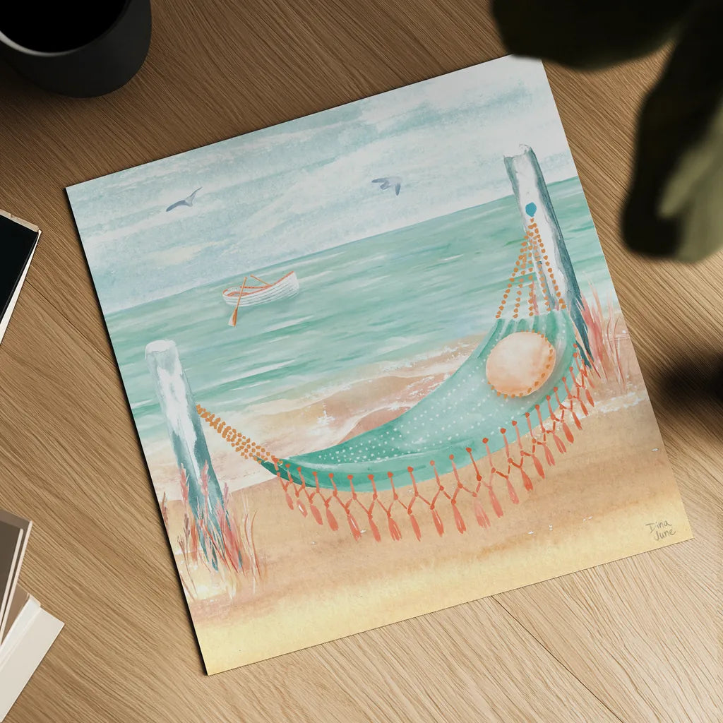 Ocean Breeze VI by Dina June. Shown as a detailed flat fine art print, highlighting archival giclee quality. Available as an archival giclee rolled canvas, fine art paper, or poster print. SKU 77727a.