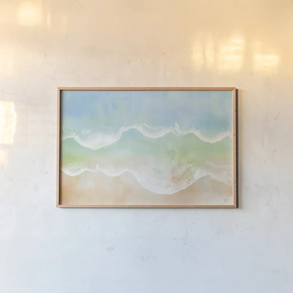 Ocean Breeze VII by Dina June. shown as a paper print in a natural frame. Available as a archival giclee rolled canvas, fine art paper, or poster print. SKU 77728i.