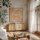 Ocean Breeze VIII by Dina June. Shown in a natural wood frame in a cozy modern living room. Available as an archival giclee rolled canvas, fine art paper, or poster print. SKU 77729a.