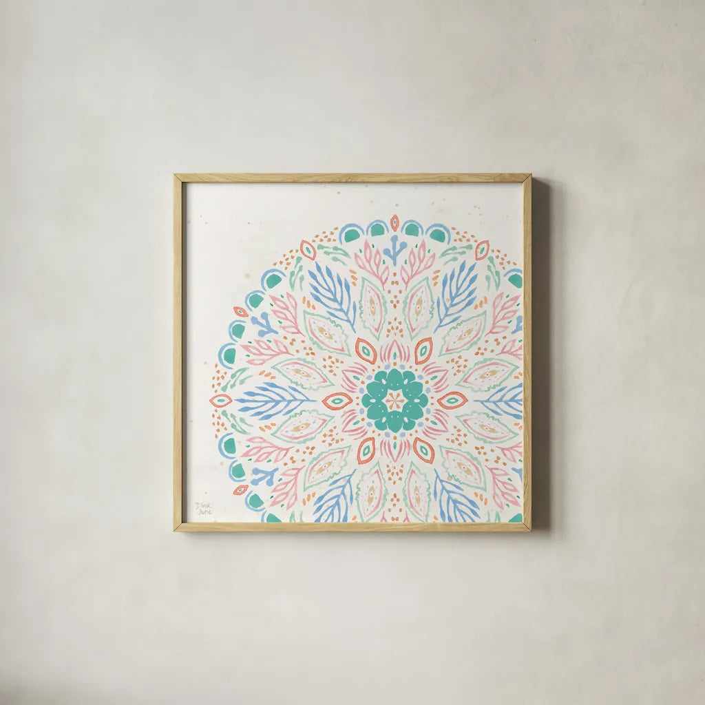 Ocean Breeze XIII by Dina June. Shown in a natural wood glass frame for a timeless modern aesthetic. Available as an archival giclee rolled canvas, fine art paper, or poster print. SKU 77734a.