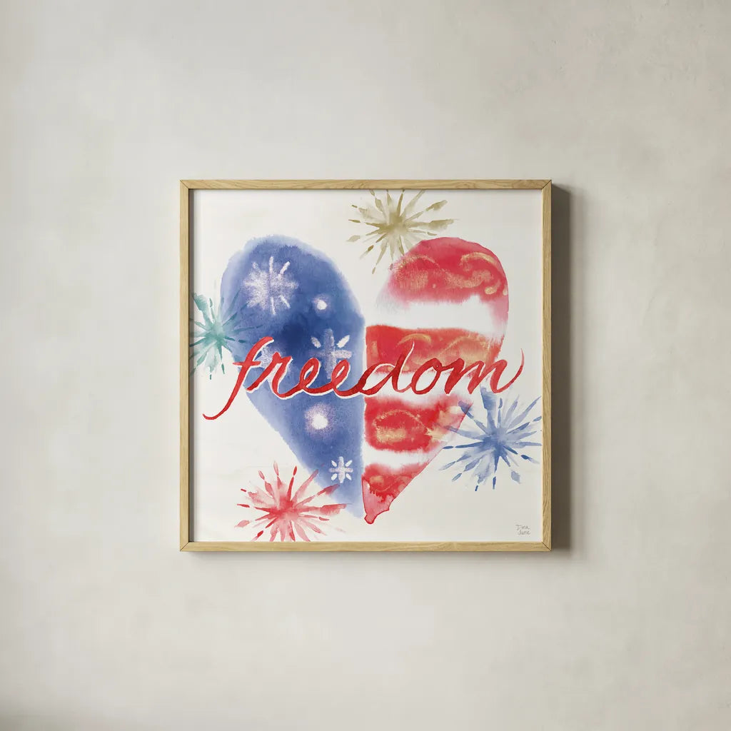 Oh My Stars III by Dina June. Shown in a natural wood glass frame for a timeless modern aesthetic. Available as an archival giclee rolled canvas, fine art paper, or poster print. SKU 73472a.