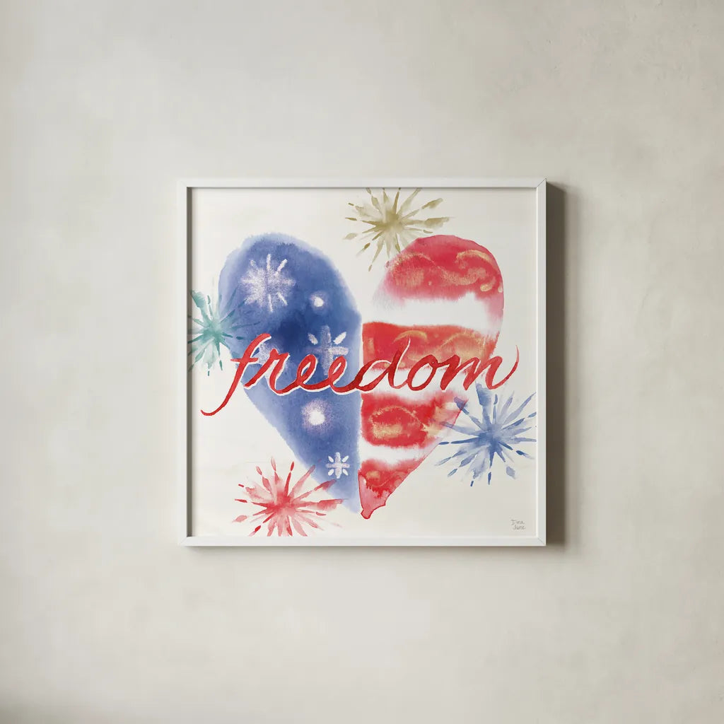 Oh My Stars III by Dina June. Shown in a crisp white glass frame for a clean and minimalist style. Available as an archival giclee rolled canvas, fine art paper, or poster print. SKU 73472a.