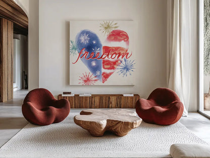 Oh My Stars III by Dina June. Shown as extra-large giant wall art in a modern living room. Available as an archival giclee rolled canvas, fine art paper, or poster print. SKU 73472a.