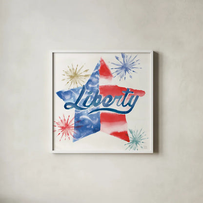 Oh My Stars IV by Dina June. Shown in a crisp white glass frame for a clean and minimalist style. Available as an archival giclee rolled canvas, fine art paper, or poster print. SKU 73473a.