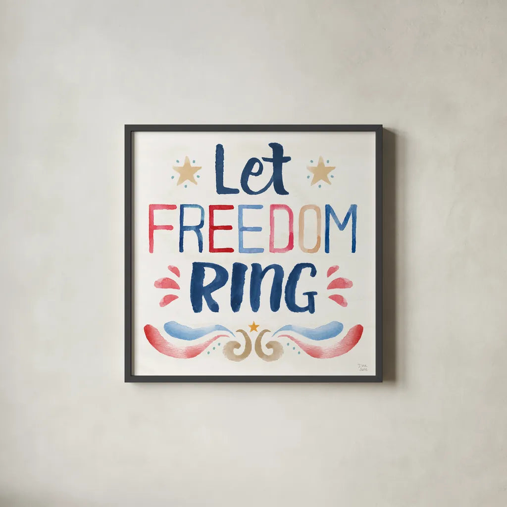 Oh My Stars VII by Dina June. Shown in a sleek black glass frame for a contemporary gallery look. Available as an archival giclee rolled canvas, fine art paper, or poster print. SKU 73476a.