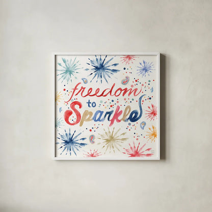 Oh My Stars VIII by Dina June. Shown in a crisp white glass frame for a clean and minimalist style. Available as an archival giclee rolled canvas, fine art paper, or poster print. SKU 73477a.