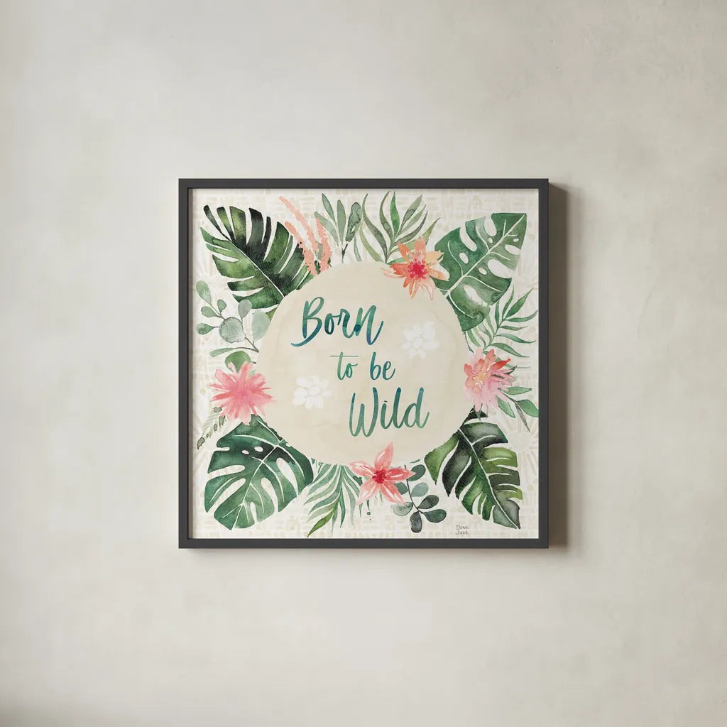 Paradise Petals IV by Dina June. Shown in a sleek black glass frame for a contemporary gallery look. Available as an archival giclee rolled canvas, fine art paper, or poster print. SKU 56883a.