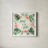 Paradise Petals IV by Dina June. Shown in a crisp white glass frame for a clean and minimalist style. Available as an archival giclee rolled canvas, fine art paper, or poster print. SKU 56883a.