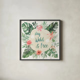 Paradise Petals V by Dina June. Shown in a sleek black glass frame for a contemporary gallery look. Available as an archival giclee rolled canvas, fine art paper, or poster print. SKU 56884a.