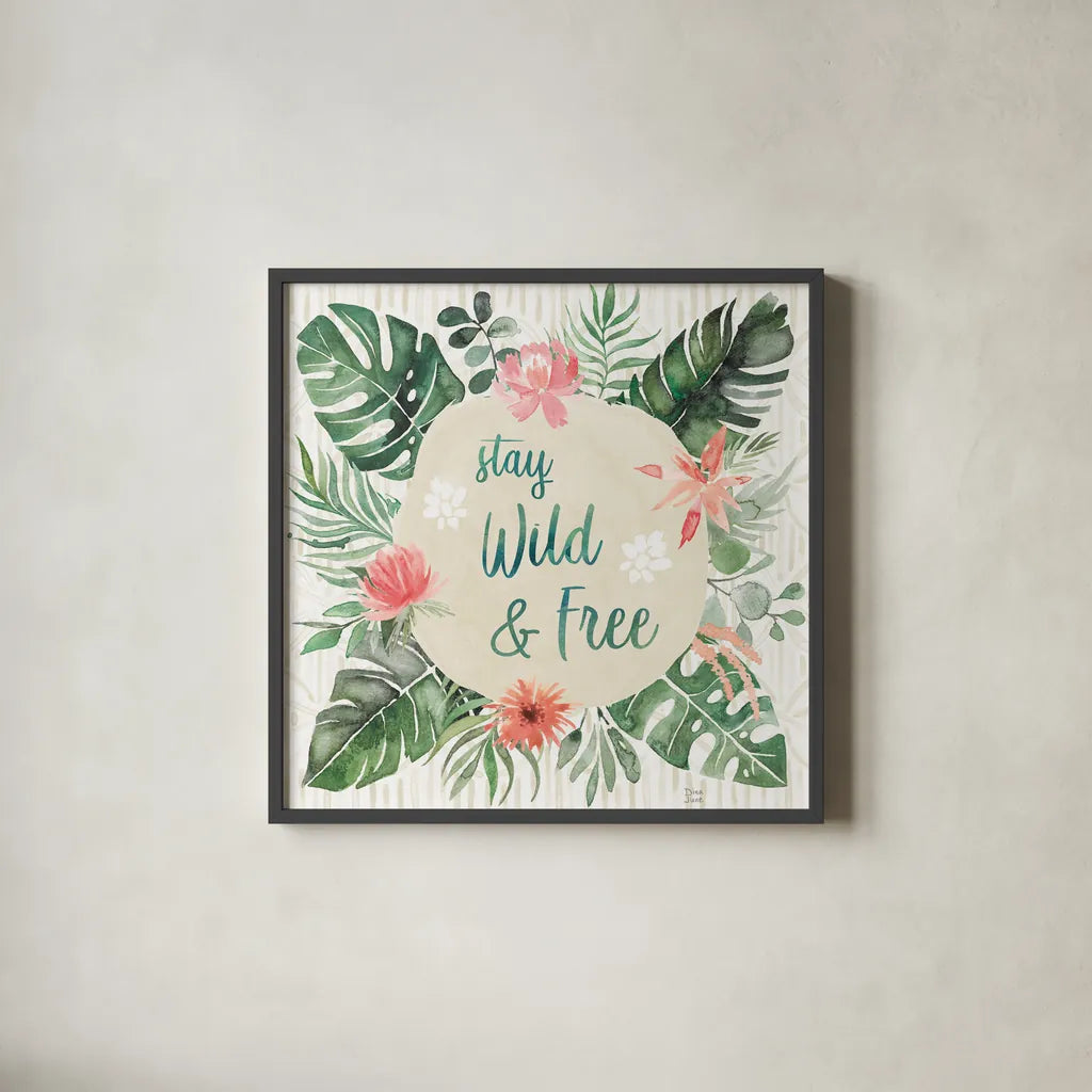 Paradise Petals V by Dina June. Shown in a sleek black glass frame for a contemporary gallery look. Available as an archival giclee rolled canvas, fine art paper, or poster print. SKU 56884a.