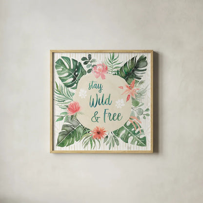 Paradise Petals V by Dina June. Shown in a natural wood glass frame for a timeless modern aesthetic. Available as an archival giclee rolled canvas, fine art paper, or poster print. SKU 56884a.