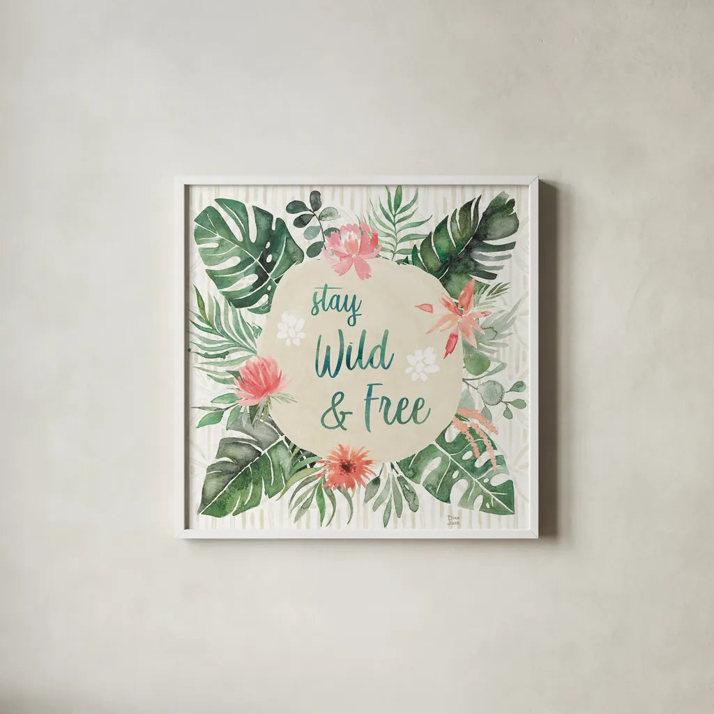 Paradise Petals V by Dina June. Shown in a crisp white glass frame for a clean and minimalist style. Available as an archival giclee rolled canvas, fine art paper, or poster print. SKU 56884a.