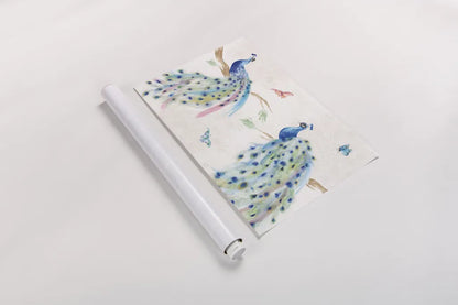 Peacock Glory I by Dina June. shown as a rolled paper print. Available as archival giclee rolled canvas, fine art paper, or poster print. SKU 65987i.
