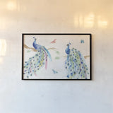 Peacock Glory I by Dina June. shown as a paper print in a black flame. Available as a archival giclee rolled canvas, fine art paper, or poster print. SKU 65987i.