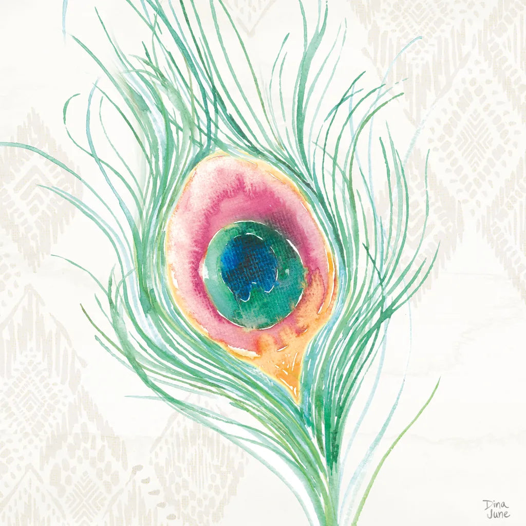 Peacock Glory VII by Dina June. SKU 65993a. Archival Giclee Fine art print for wall decor.
