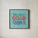 Poolside Vibes V by Dina June. Shown in a sleek black glass frame for a contemporary gallery look. Available as an archival giclee rolled canvas, fine art paper, or poster print. SKU 103843a.