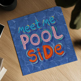 Poolside Vibes VI by Dina June. Shown as a detailed flat fine art print, highlighting archival giclee quality. Available as an archival giclee rolled canvas, fine art paper, or poster print. SKU 103844a.